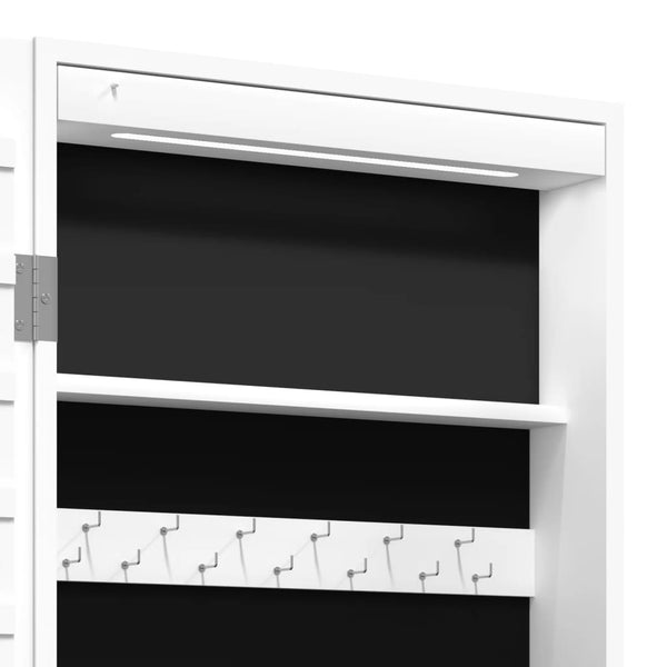Weißer Spiegelschmuckschrank Fazil (wandmontiert mit LED-Beleuchtung)