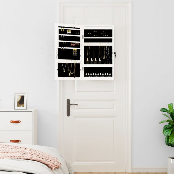 Weißer Spiegelschmuckschrank mit LED-Beleuchtung zur Wandmontage Radosna