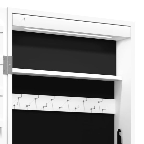 Weißer Spiegelschmuckschrank mit LED-Beleuchtung zur Wandmontage Radosna