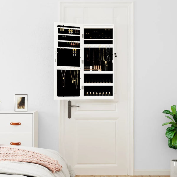 Weißer Spiegelschmuckschrank mit LED-Beleuchtung zur Wandmontage Iuiana