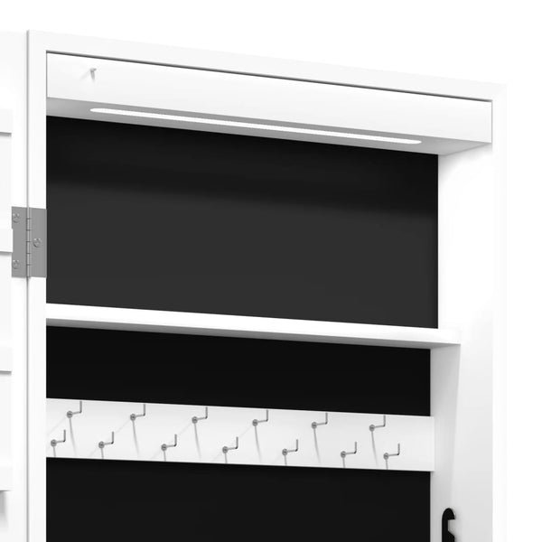 Weißer Spiegelschmuckschrank mit LED-Beleuchtung zur Wandmontage Iuiana