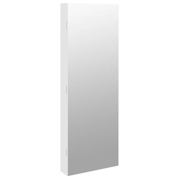 Weißer Spiegelschmuckschrank Dela (wandmontierbar mit LED-Beleuchtung)