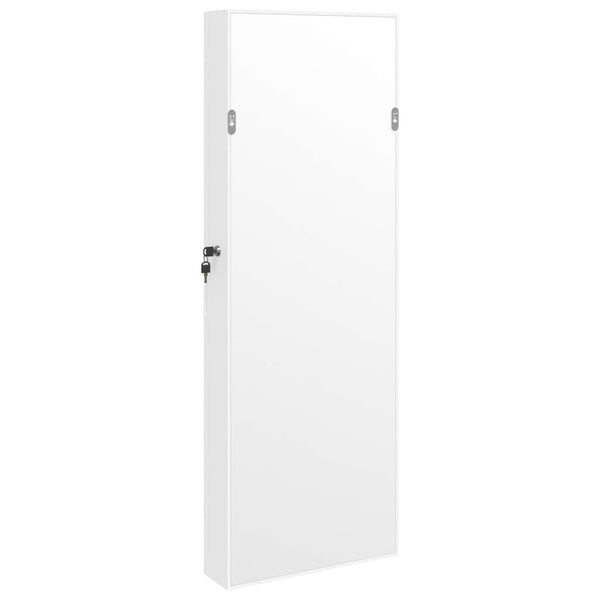 Weißer Spiegelschmuckschrank Dela (wandmontierbar mit LED-Beleuchtung)