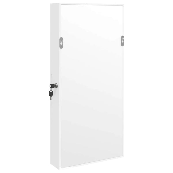 Weißer Spiegelschmuckschrank Durau (wandmontiert mit LED-Beleuchtung)