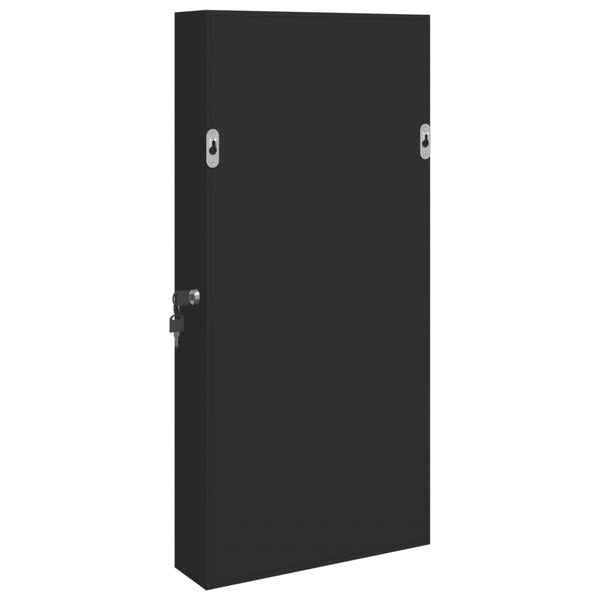 Schwarzer Spiegelschmuckschrank Durau (wandmontiert mit LED-Beleuchtung)