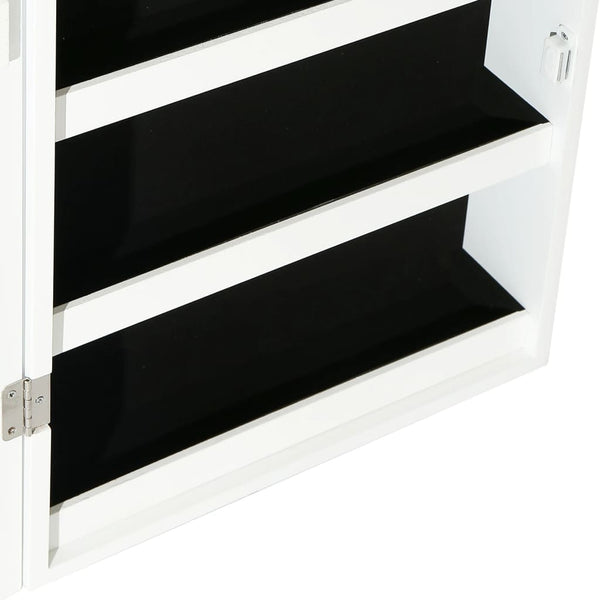 Weißer Spiegelschmuckschrank mit LED-Beleuchtung zur Wandmontage Tiberu