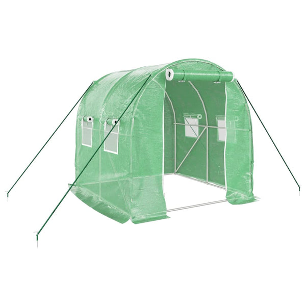 Grünes Gewächshaus mit Stahlrahmen Isguhi 4 m² 2x2x2 m