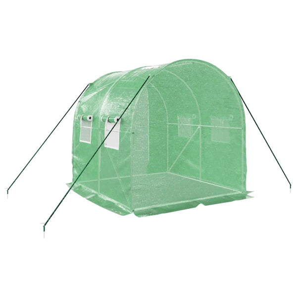 Grünes Gewächshaus mit Stahlrahmen Isguhi 4 m² 2x2x2 m