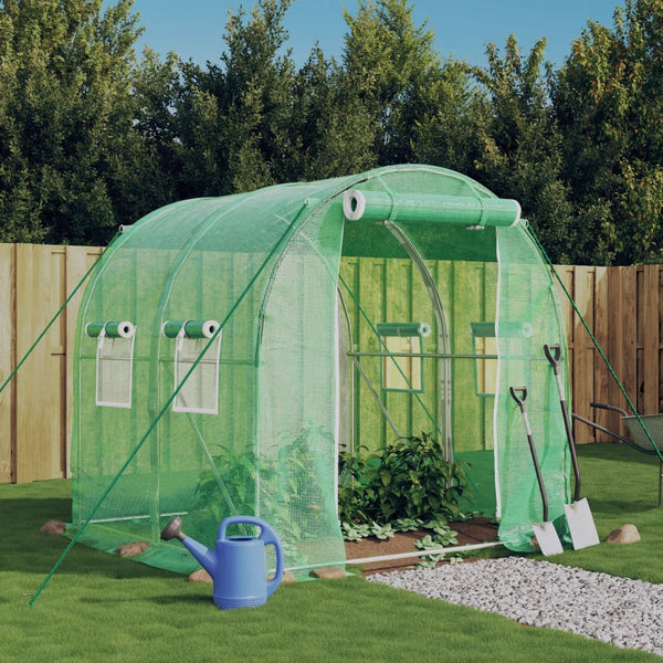 Grünes Gewächshaus mit Stahlrahmen Isguhi 4 m² 2x2x2 m