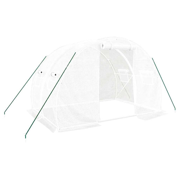 Weißes Gewächshaus mit Stahlrahmen Tenciu 6 m² 3x2x2 m