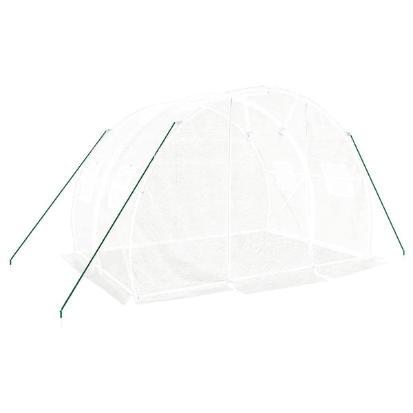 Weißes Gewächshaus mit Stahlrahmen Tenciu 6 m² 3x2x2 m