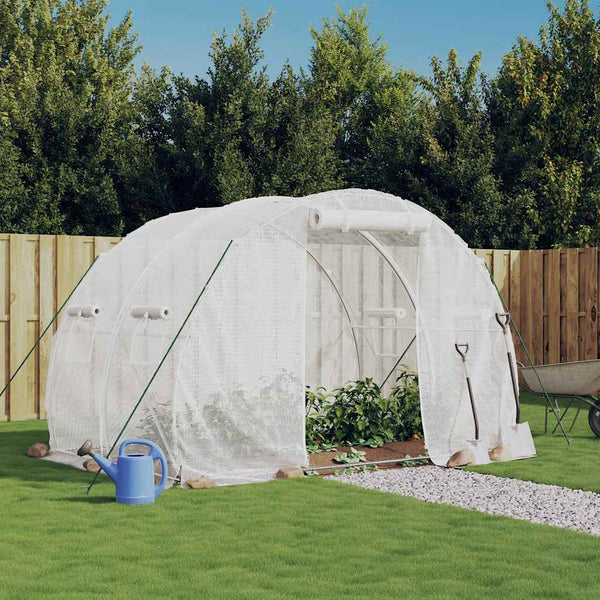 Weißes Gewächshaus mit Stahlrahmen Tenciu 6 m² 3x2x2 m