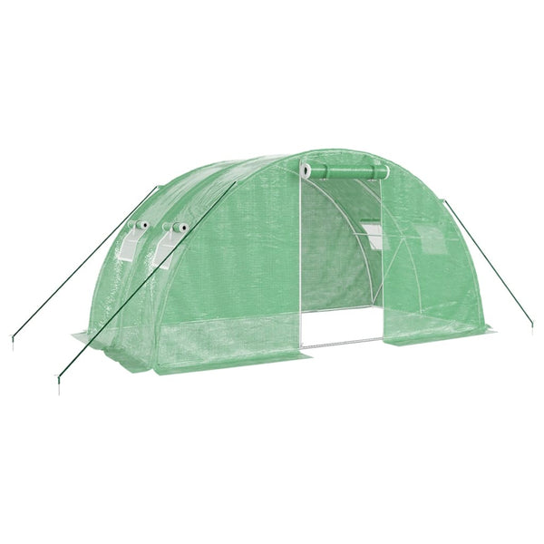 Grünes Gewächshaus mit Stahlrahmen Saban 8 m² 4x2x2 m