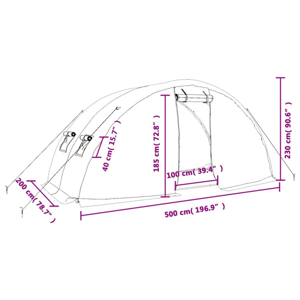 Grünes Gewächshaus mit Stahlrahmen Rikabi 10 m² 5x2x2,3 m
