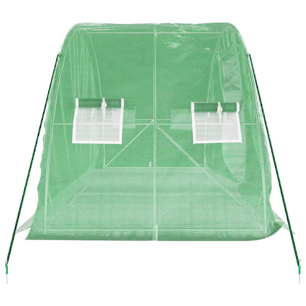 Grünes Gewächshaus mit Stahlrahmen Rikabi 10 m² 5x2x2,3 m