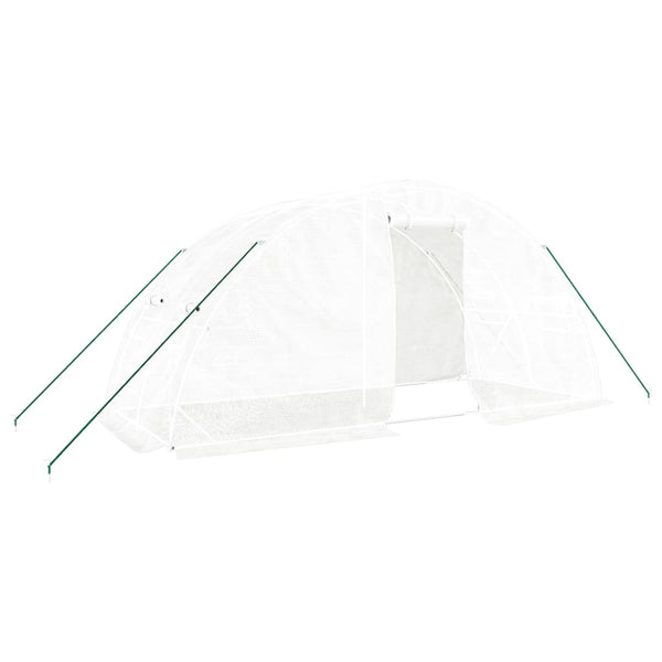 Weißes Gewächshaus mit Stahlrahmen Rikabi 10 m² 5x2x2,3 m
