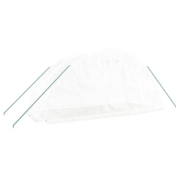 Weißes Gewächshaus mit Stahlrahmen Rikabi 10 m² 5x2x2,3 m