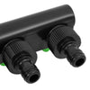 Schwarz-grüner 4-Wege-Hahnadapter Sierra 19,5x6x11cm (ABS & PP)