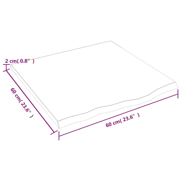 Unbehandeltes Wandregal Karlie 60x60x2cm (Eiche)