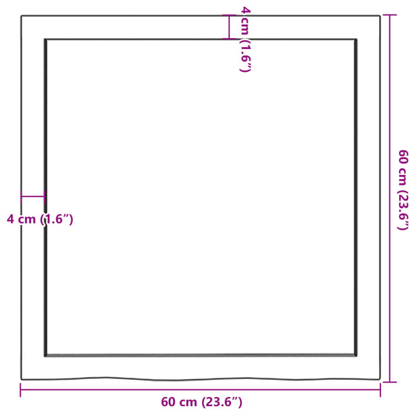Unbehandeltes Wandregal Karlie 60x60x(2-4)cm (Eiche)
