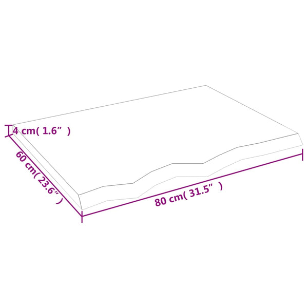 Unbehandeltes Wandregal Karlie 80x60x(2-4)cm (Eiche)