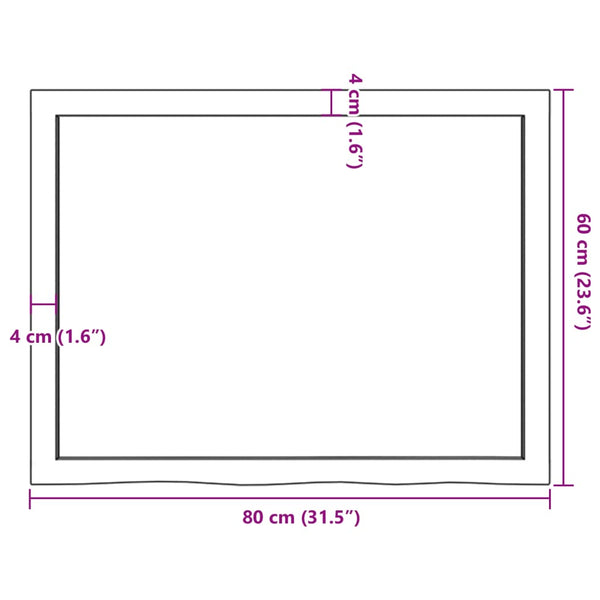 Unbehandeltes Wandregal Karlie 80x60x(2-4)cm (Eiche)