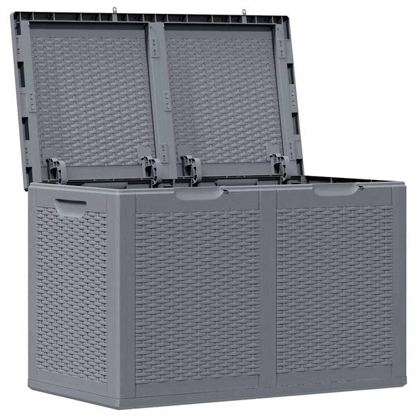 Graue Outdoor-Aufbewahrungsbox Cosita 180 l (PP Rattan)