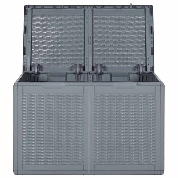 Graue Outdoor-Aufbewahrungsbox Cosita 180 l (PP Rattan)