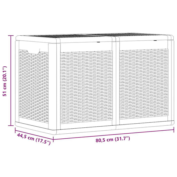 Graue Outdoor-Aufbewahrungsbox Cosita 180 l (PP Rattan)