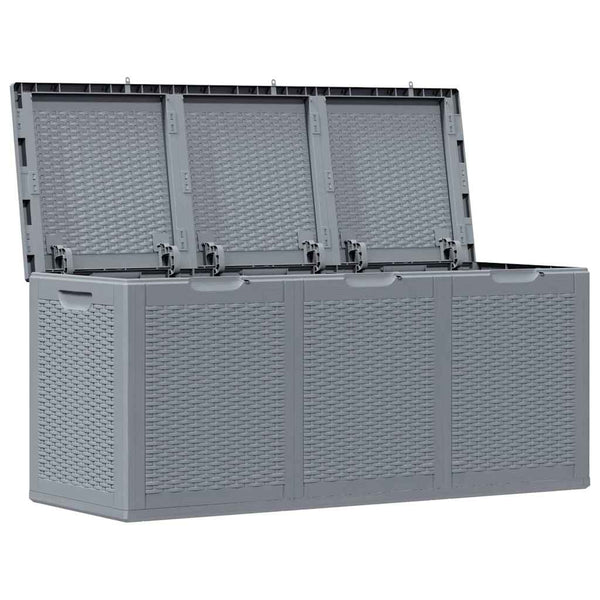Graue Outdoor-Aufbewahrungsbox Cosita 270 l (PP Rattan)
