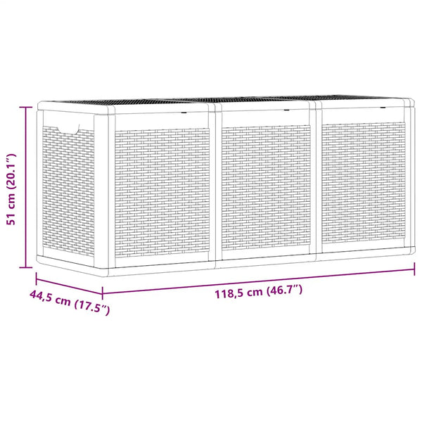 Graue Outdoor-Aufbewahrungsbox Cosita 270 l (PP Rattan)