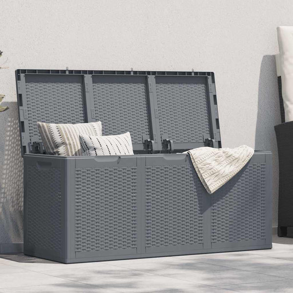 Graue Outdoor-Aufbewahrungsbox Cosita 270 l (PP Rattan)