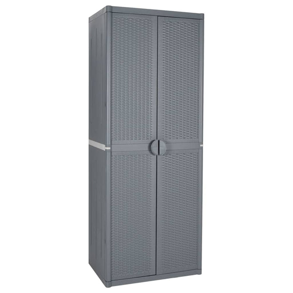 Harmaa ulkosäilytyskaappi Zarandu 65x45x172cm (pp rottinki)