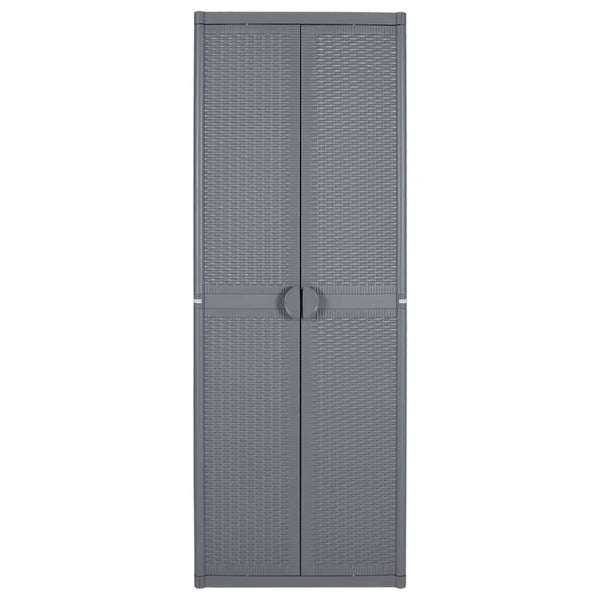 Harmaa ulkosäilytyskaappi Zarandu 65x45x172cm (pp rottinki)