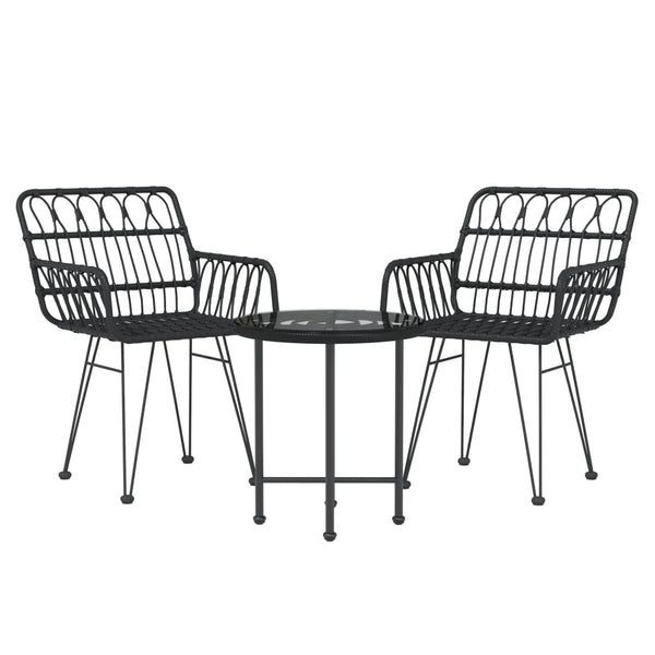 Schwarze Outdoor-Essgruppe Leel (3-teilig)