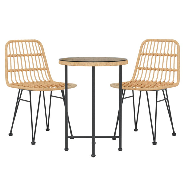 3-teilige Outdoor-Essgruppe Medena (Polyrattan)