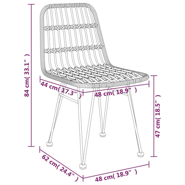 3-teilige Outdoor-Essgruppe Medena (Polyrattan)