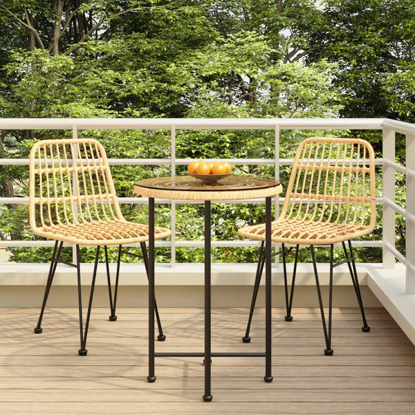 3-teilige Outdoor-Essgruppe Medena (Polyrattan)