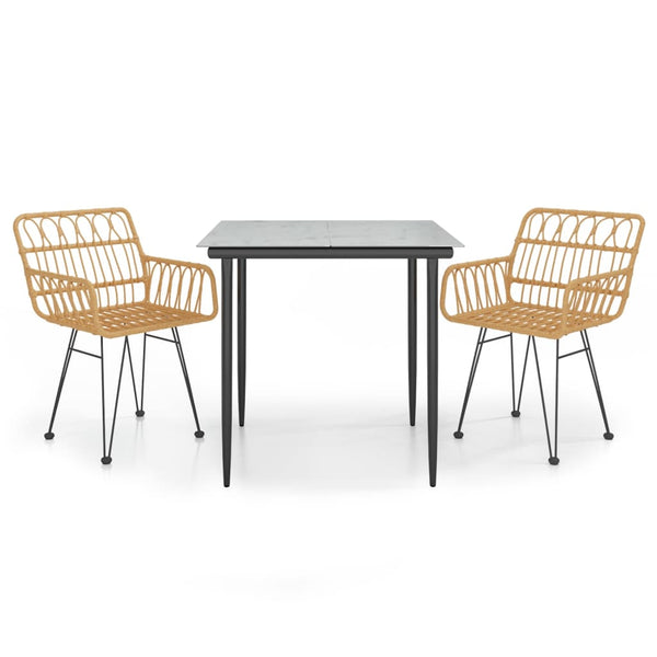 3-teilige Essgruppe Vacanta (Polyrattan)