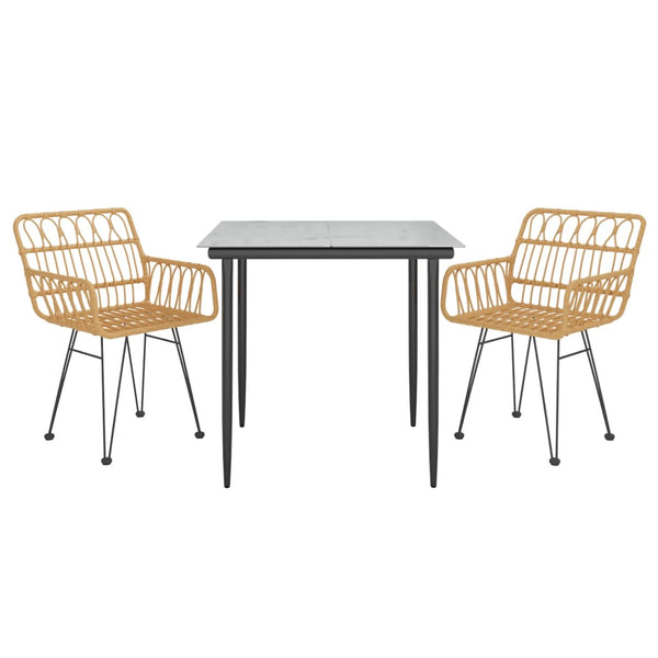 3-teilige Essgruppe Vacanta (Polyrattan)