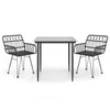 Schwarze Outdoor-Essgruppe Vacanta (3-teilig, Polyrattan)