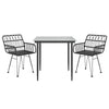 Schwarze Outdoor-Essgruppe Vacanta (3-teilig, Polyrattan)