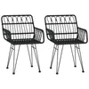Schwarze Outdoor-Essgruppe Vacanta (3-teilig, Polyrattan)