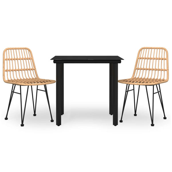 3-teilige Outdoor-Essgruppe Bahman (Polyrattan)