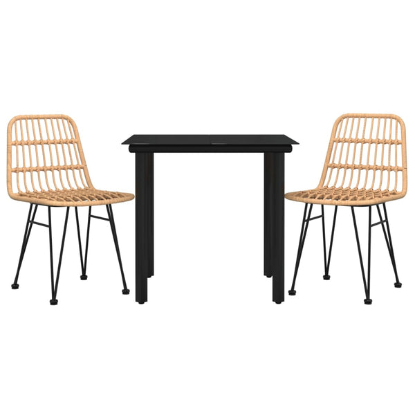 3-teilige Outdoor-Essgruppe Bahman (Polyrattan)