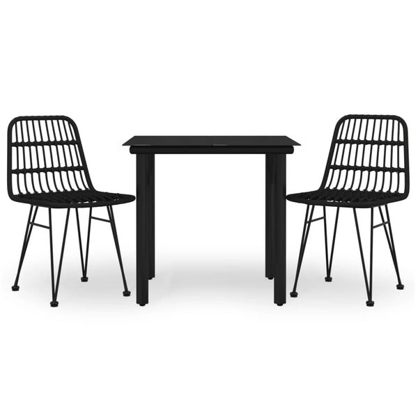 Schwarze Gartenmöbelgruppe Bahman (3-teilig)