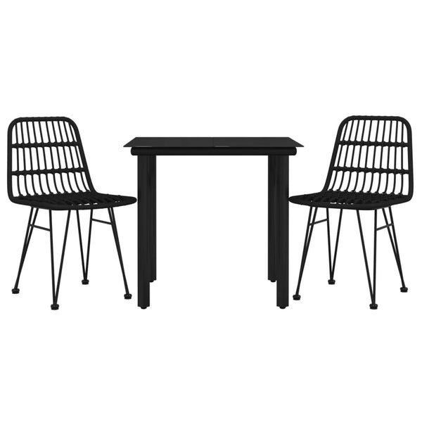 Schwarze Gartenmöbelgruppe Bahman (3-teilig)