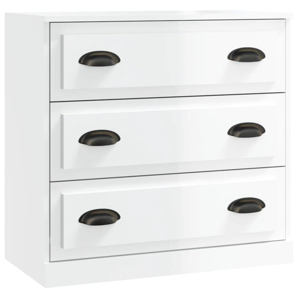 Weißes Sideboard Sahia (2 Stück Hochglanz Holz)