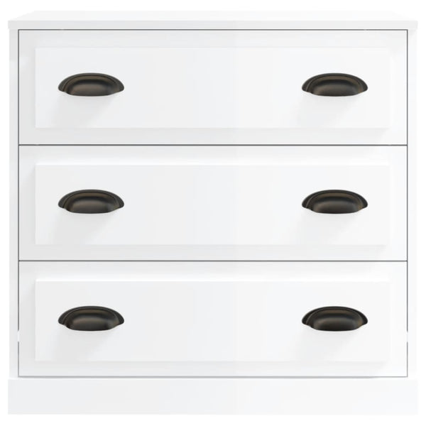 Weißes Sideboard Sahia (2 Stück Hochglanz Holz)