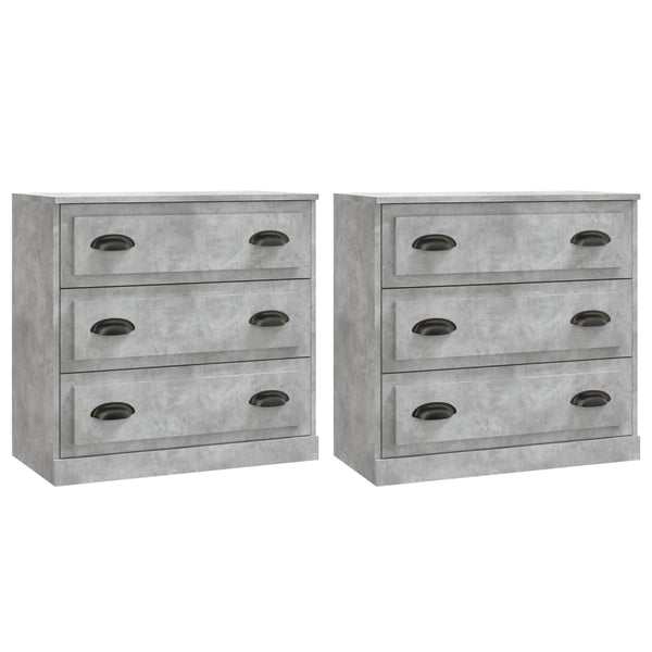Betongraues Sideboard Sahia (2 Stück Holz)